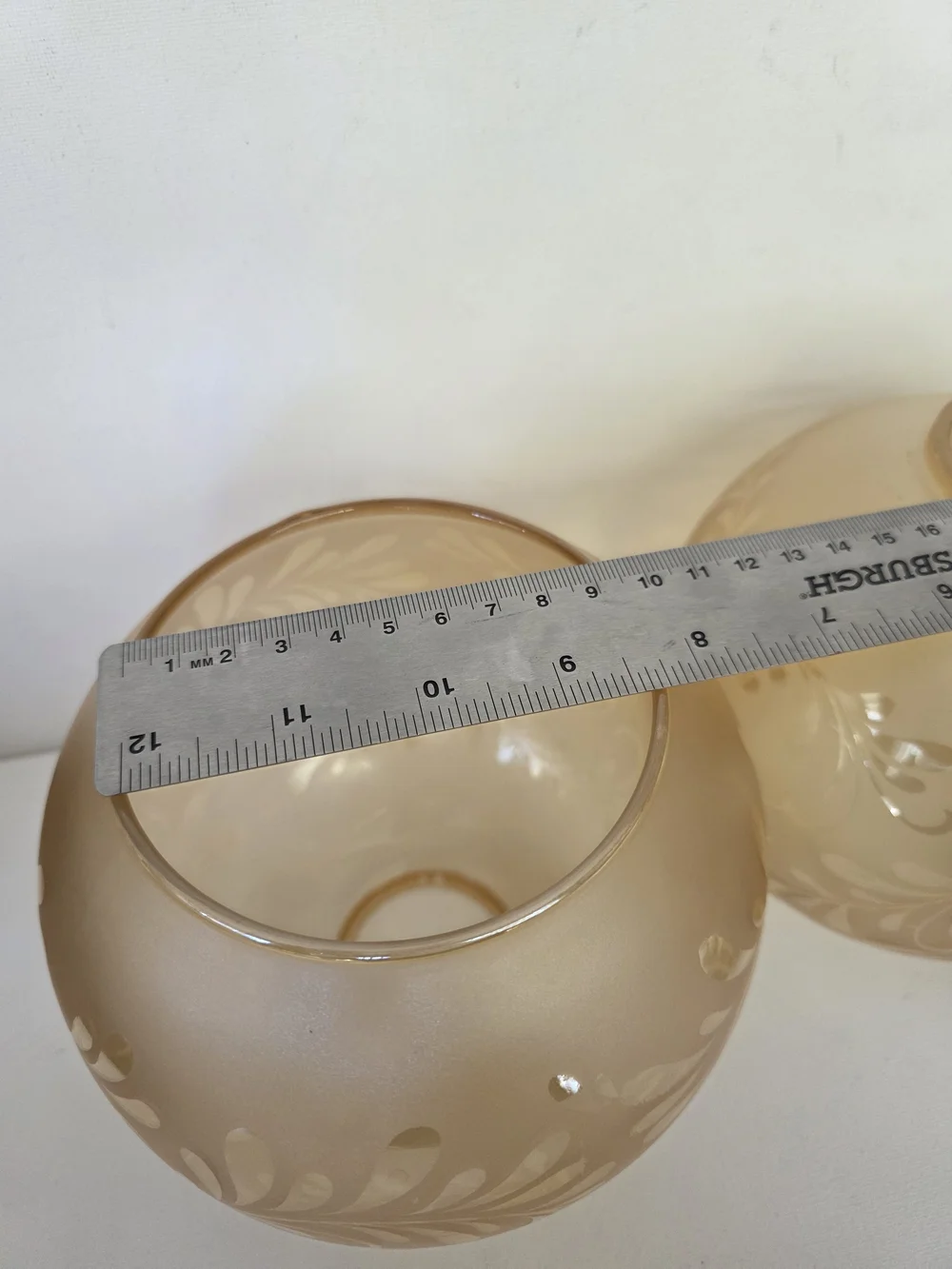 Decorative Frosted Glass Globe Lamp Shade - Taupe Set of 2
